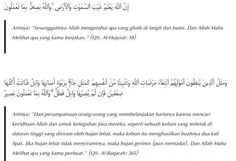 Sifat Wajib Allah Basar