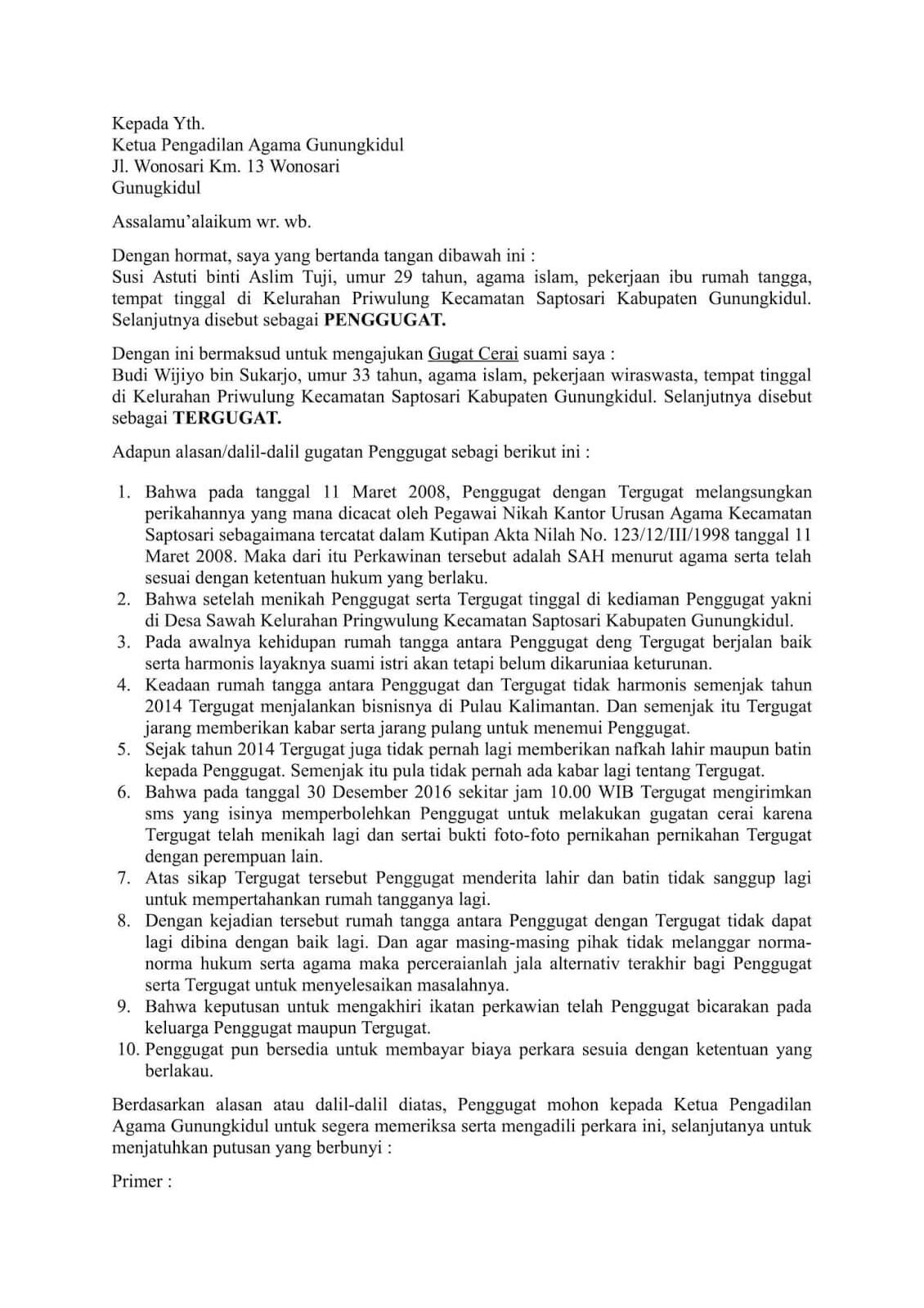 5 Contoh Surat Cerai yang Sah di Mata Hukum dan Agama – Gramedia Literasi